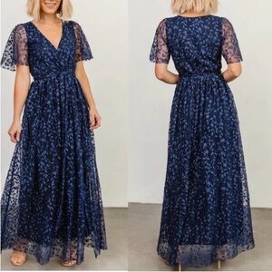 Baltic Born Navy Lace Maxi Dress